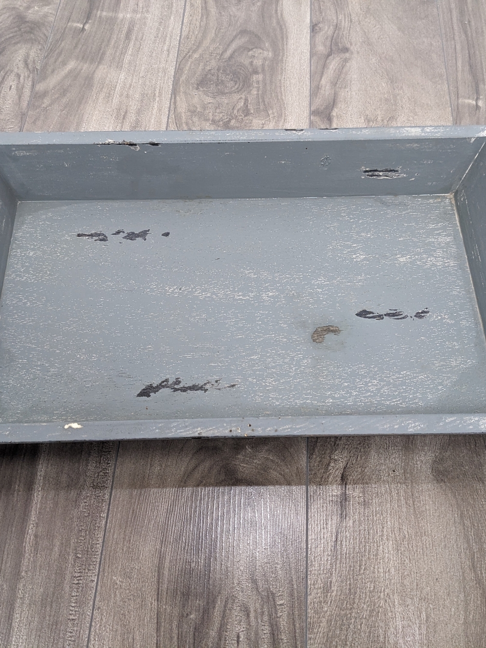 Distressed Grey Wooden Serving Tray Cottage Rustic